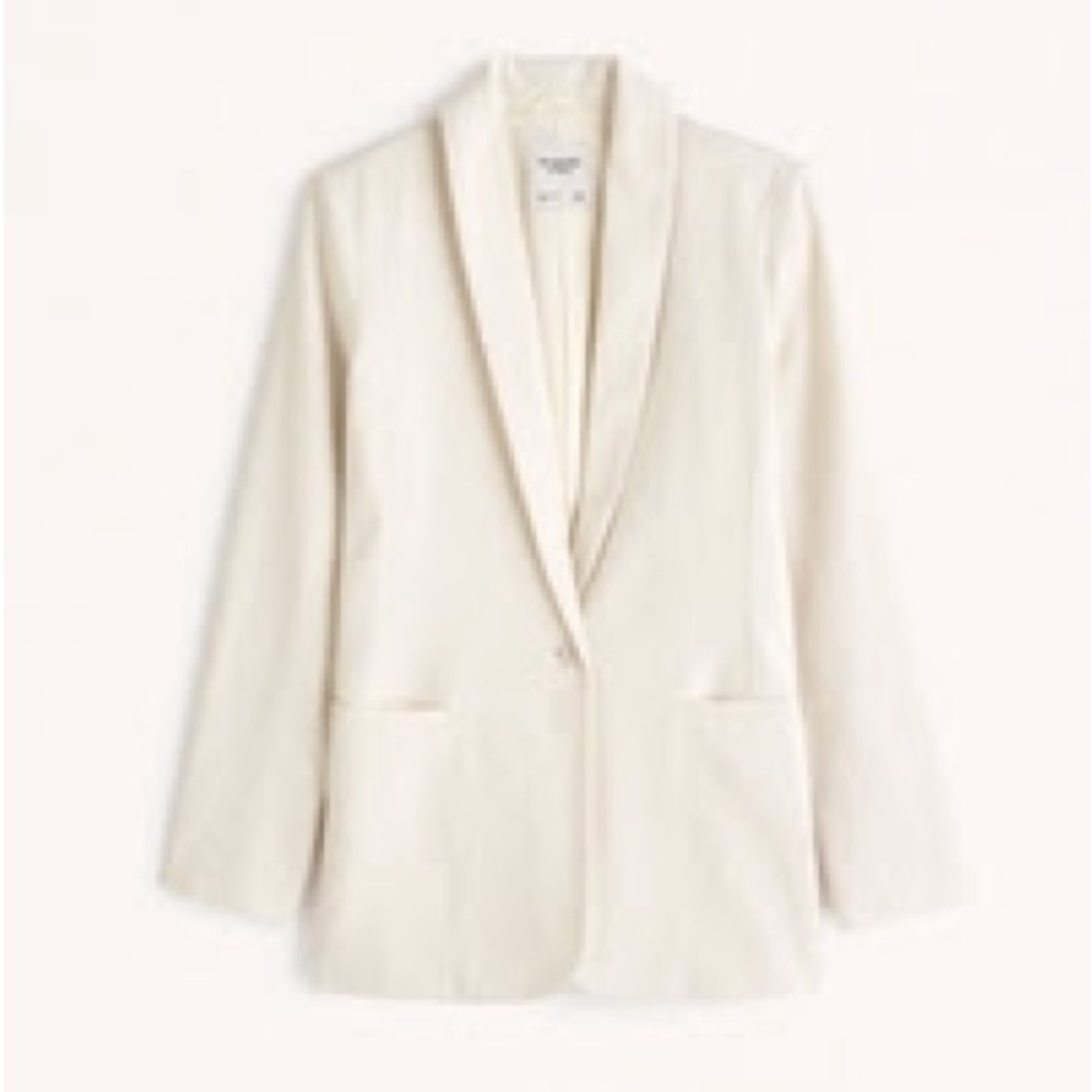 Abercrombie Linen Blend Shawl Collar Blazer - Cream